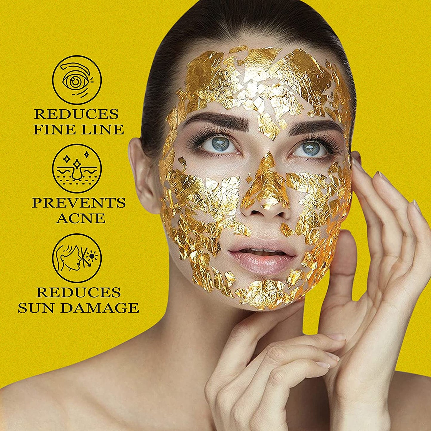 24k Gold Leaf Sheets, 4.33 x 4.33 cm, Pack of 30 Edible Gold Leaf Sheets for Cakes, Desserts, Chocolate, Art and Craft, Face Masks and Nail Art