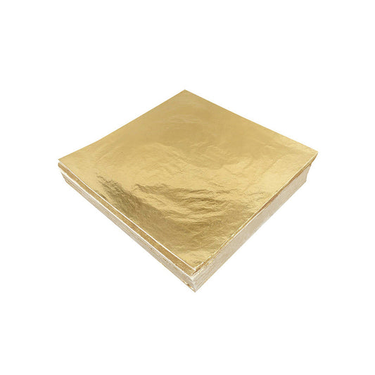 200 Imitation Gold Leaf Sheets 14 x 14 cm Gold Leaf for Art, Gilding, Crafting, Paintings, Home Furniture Decoration, Nail & DIY Arts Projects