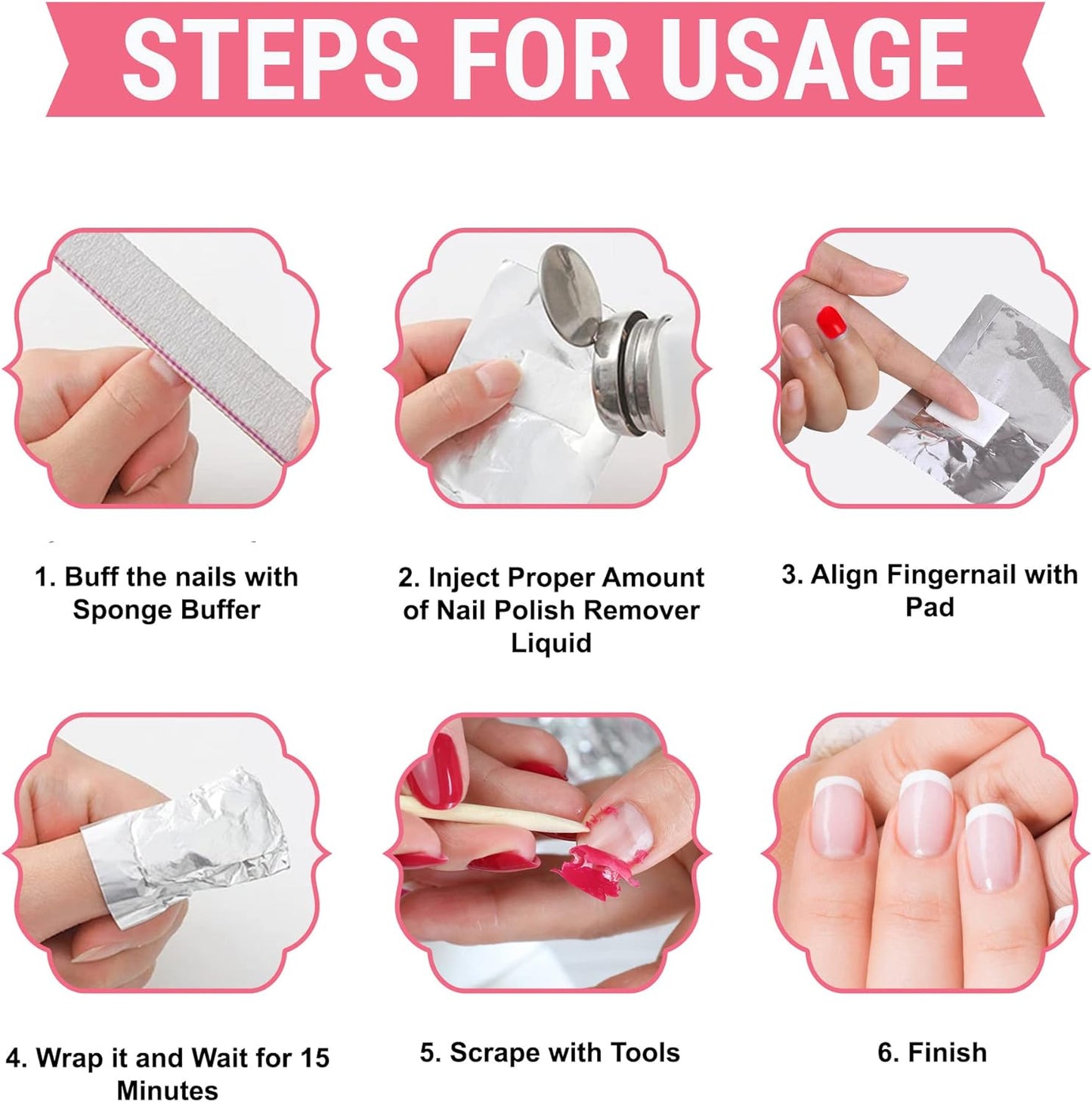 500 Pcs Nail Foil Wrap with Pre Attached Lint Free Cotton Pad to Remove the Gel Nail Polish Easily and Effectively at Home