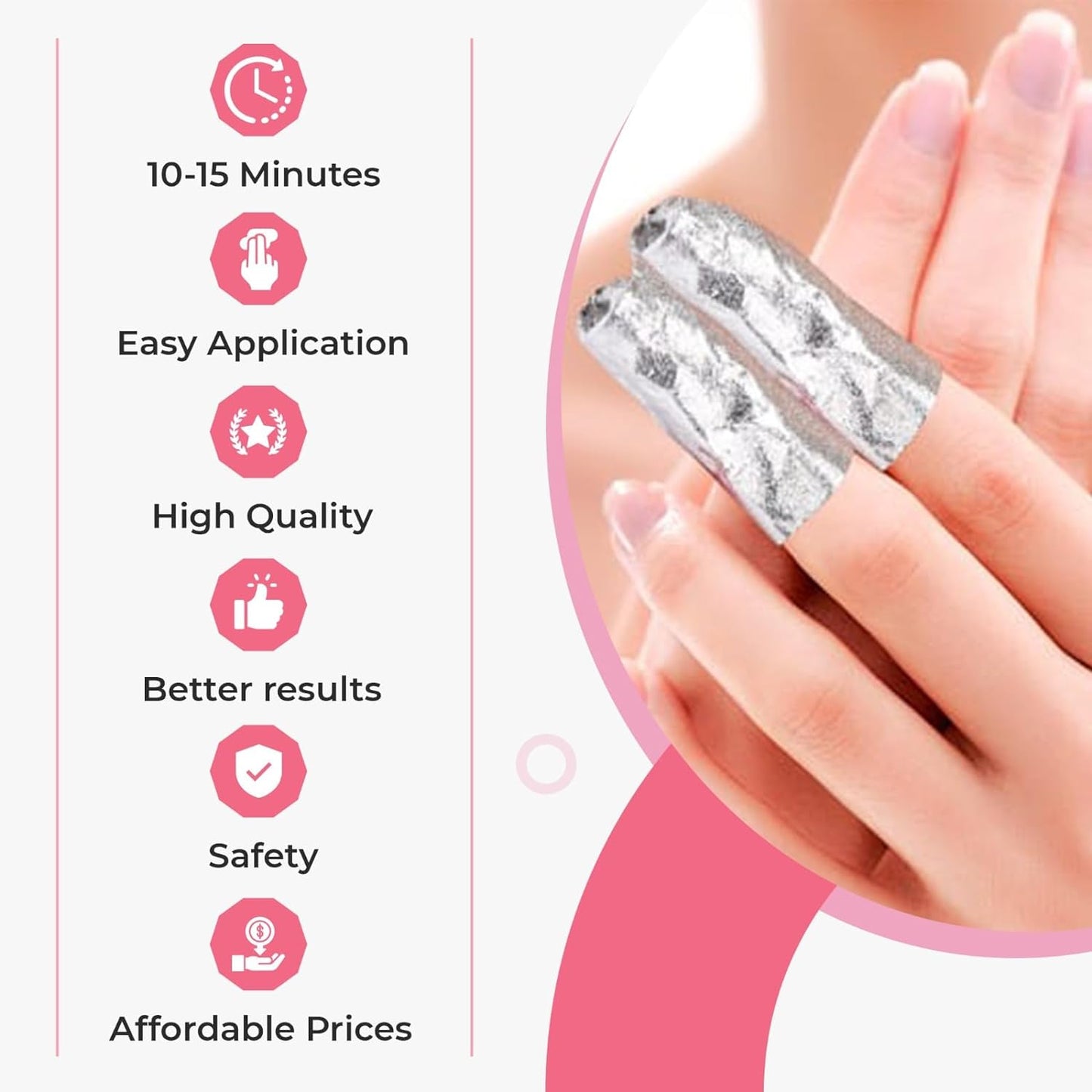 500 Pcs Nail Foil Wrap with Pre Attached Lint Free Cotton Pad to Remove the Gel Nail Polish Easily and Effectively at Home