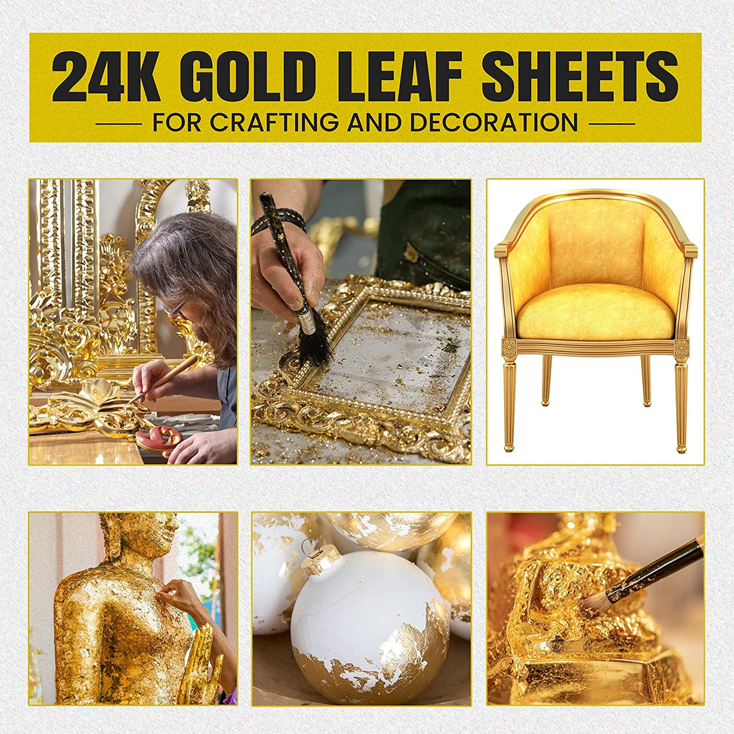 Edible gold leaf used on furniture and painting
